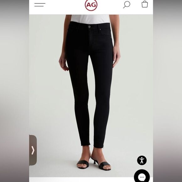 AG Women’s Farrah Black Corduroy Skinny Pants Size 24‎ - Picture 2 of 11